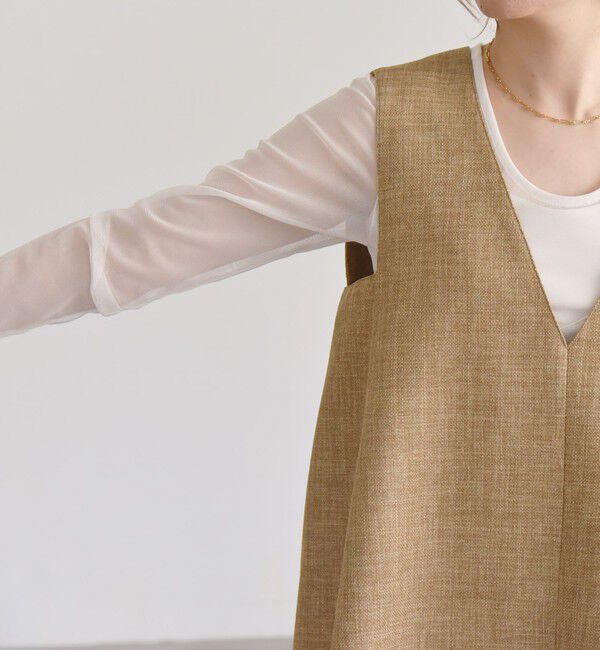 quaranciel「quaranciel: バスケット Aライン フリンジ ベスト」|ベスト・ジレ|