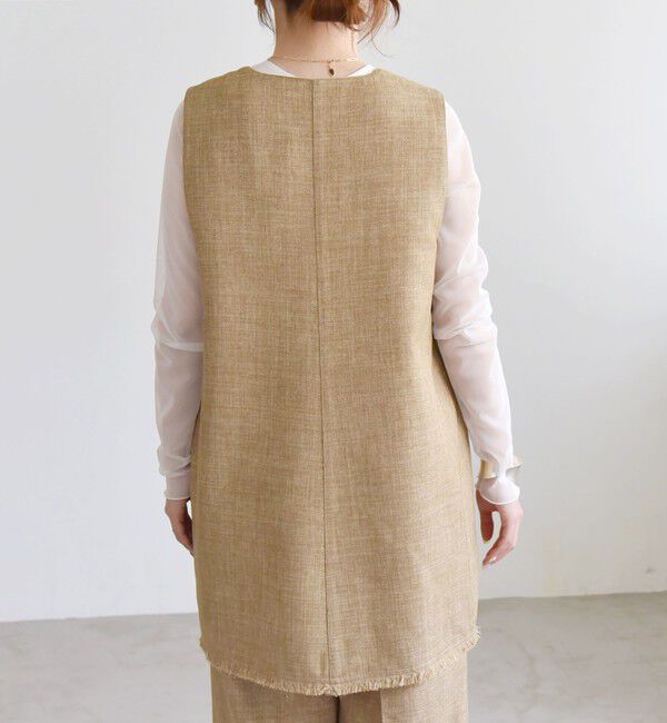 quaranciel「quaranciel: バスケット Aライン フリンジ ベスト」|ベスト・ジレ|