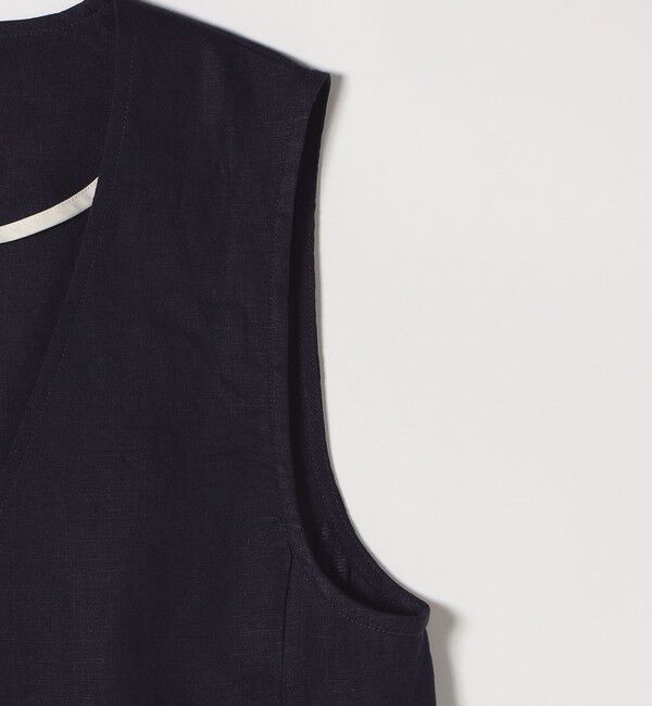 SHIPS any「SHIPS any:〈洗濯機可能〉ヨーロピアンフラックス リネン  Vネック コンパクト ベスト」|ベスト・ジレ|