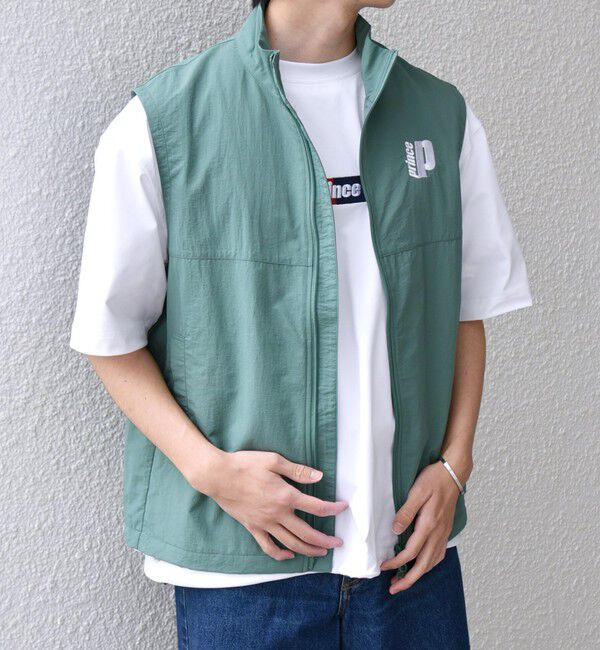 SHIPS any「【SHIPS any別注】prince:〈撥水/UVカット/遮熱〉ワンポイント ロゴ ナイロン ベスト(セットアップ対応)◇」|ベスト・ジレ|