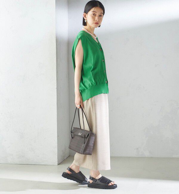 SHIPS for women「〈接触冷感 / 手洗い可能〉アイスコットン フレンチ スリーブ ジレ カーディガン」|ベスト・ジレ|