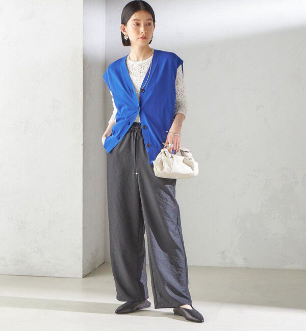 SHIPS for women「〈接触冷感 / 手洗い可能〉アイスコットン フレンチ スリーブ ジレ カーディガン」|ベスト・ジレ|