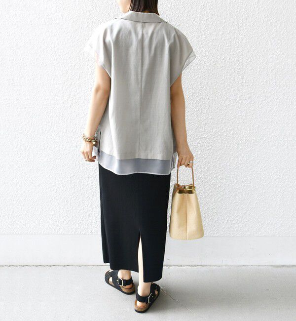 SHIPS for women「【WEB限定】〈手洗い可能〉シアー コンビ テーラード ベスト」|ベスト・ジレ|