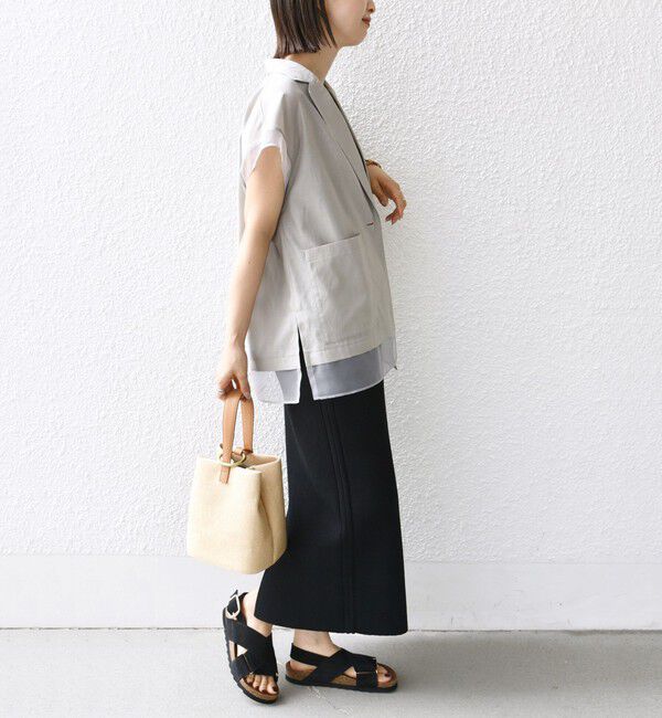 SHIPS for women「【WEB限定】〈手洗い可能〉シアー コンビ テーラード ベスト」|ベスト・ジレ|