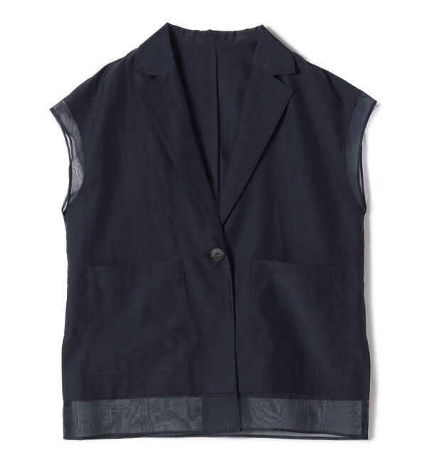 SHIPS for women「【WEB限定】〈手洗い可能〉シアー コンビ テーラード ベスト」|ベスト・ジレ|