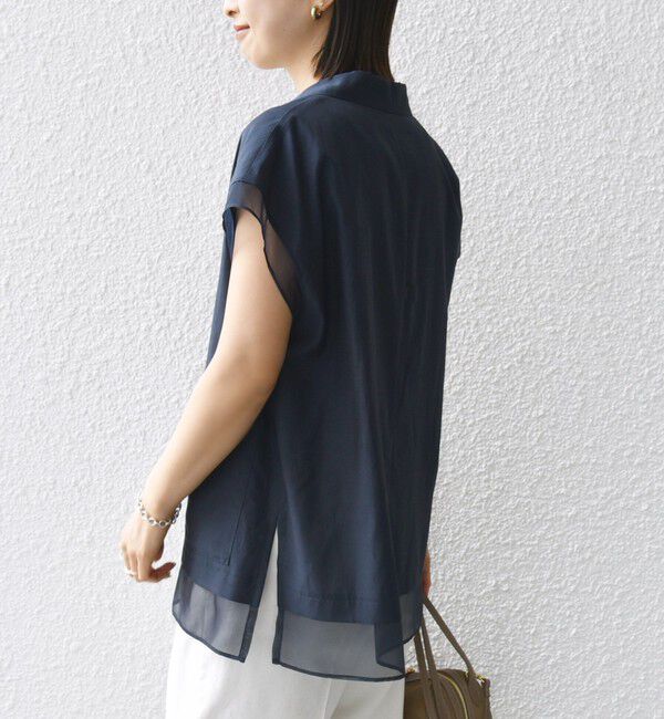 SHIPS for women「【WEB限定】〈手洗い可能〉シアー コンビ テーラード ベスト」|ベスト・ジレ|