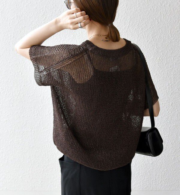 SHIPS any「SHIPS any:〈手洗い可能〉ギマ  ワイド フレンチ シアー ニット プルオーバー」|ニット・セーター|