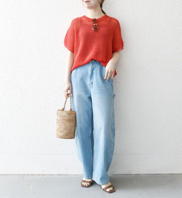 SHIPS any「SHIPS any:〈手洗い可能〉ギマ  ワイド フレンチ シアー ニット プルオーバー」|ニット・セーター|