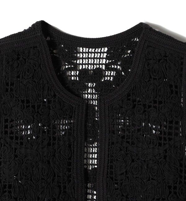 SHIPS for women「〈手洗い可能〉エンブロイダリー ニット ショート ベスト」|ベスト・ジレ|