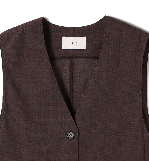 SHIPS for women「〈防シワ加工〉チノ ウール ボタン ジレ」|ベスト・ジレ|