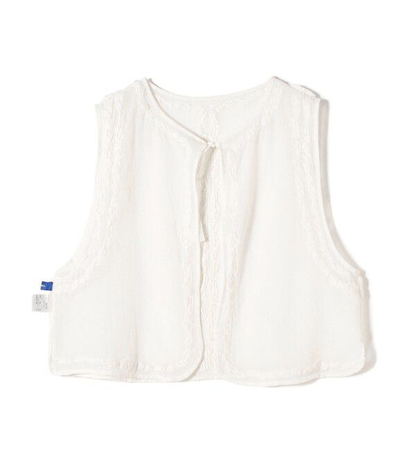 SHIPS for women「【SHIPS別注】Fanaka:〈手洗い可能〉メッシュ 刺繍 ジレ」|ベスト・ジレ|