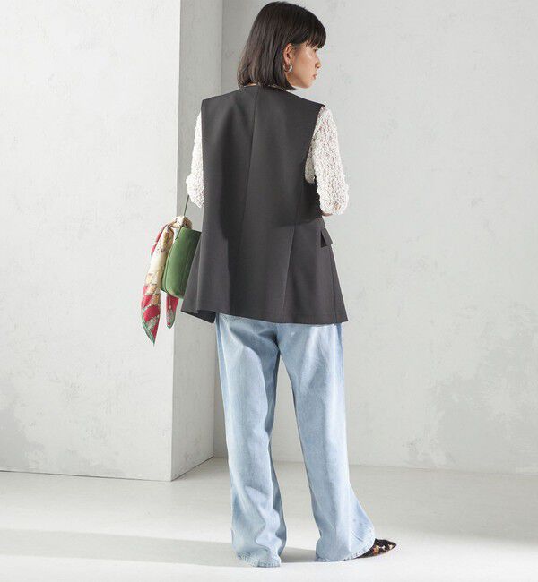 SHIPS for women「〈手洗い可能〉ハイカウント ダブルクロス ジレ」|ベスト・ジレ|