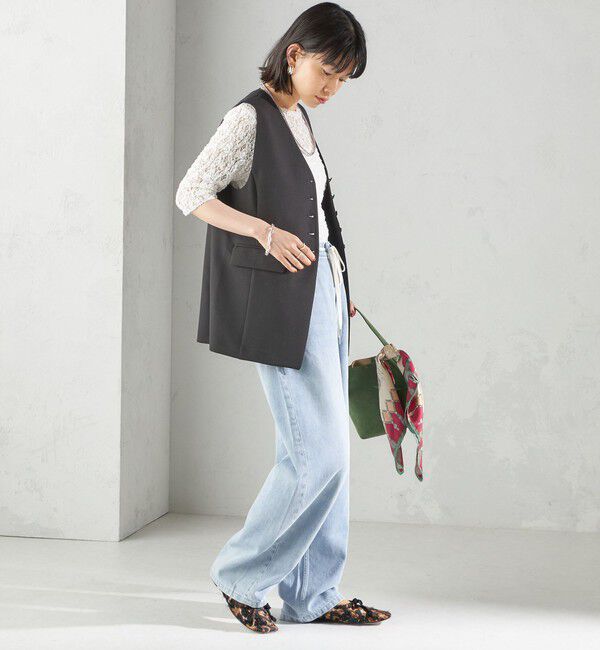 SHIPS for women「〈手洗い可能〉ハイカウント ダブルクロス ジレ」|ベスト・ジレ|