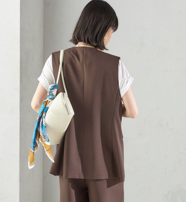 SHIPS for women「〈手洗い可能〉ハイカウント ダブルクロス ジレ」|ベスト・ジレ|