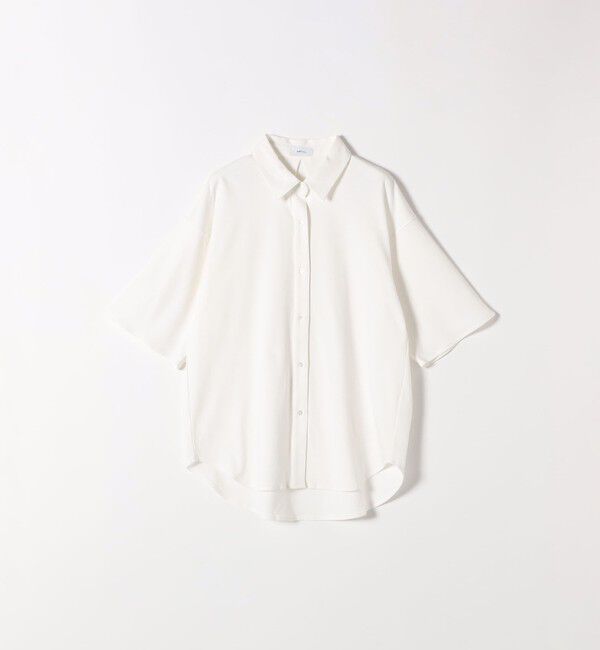 SHIPS any「SHIPS any:〈接触冷感/汗染み防止加工/洗濯機可能〉ジャージー ワイド シャツ」|シャツ・ブラウス|