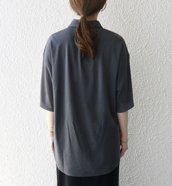 SHIPS any「SHIPS any:〈接触冷感/汗染み防止加工/洗濯機可能〉ジャージー ワイド シャツ」|シャツ・ブラウス|