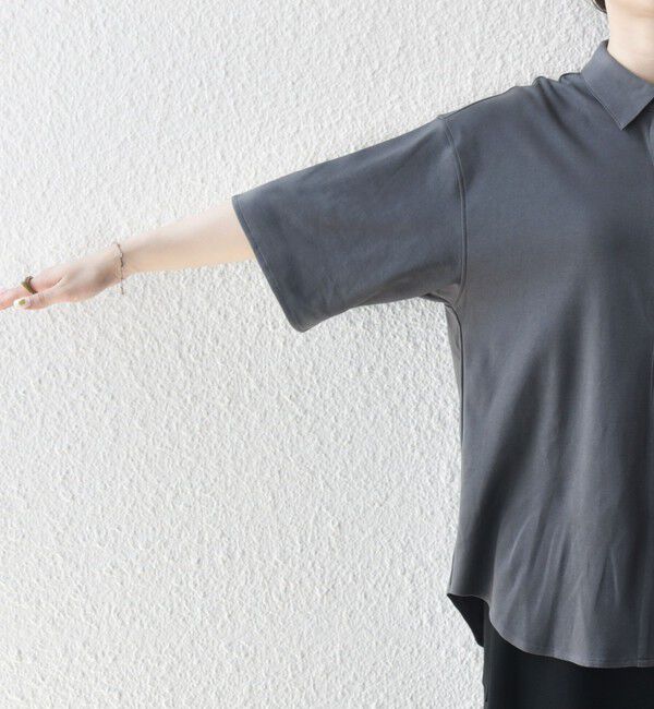 SHIPS any「SHIPS any:〈接触冷感/汗染み防止加工/洗濯機可能〉ジャージー ワイド シャツ」|シャツ・ブラウス|