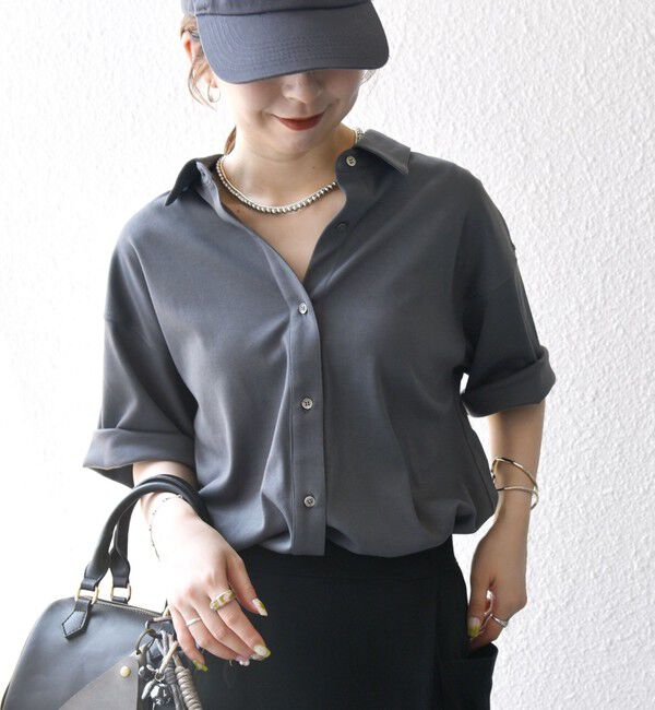 SHIPS any「SHIPS any:〈接触冷感/汗染み防止加工/洗濯機可能〉ジャージー ワイド シャツ」|シャツ・ブラウス|