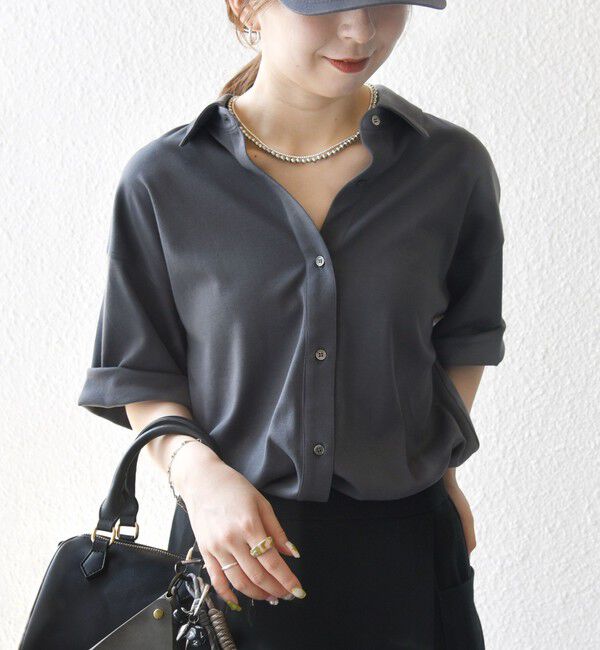 SHIPS any「SHIPS any:〈接触冷感/汗染み防止加工/洗濯機可能〉ジャージー ワイド シャツ」|シャツ・ブラウス|