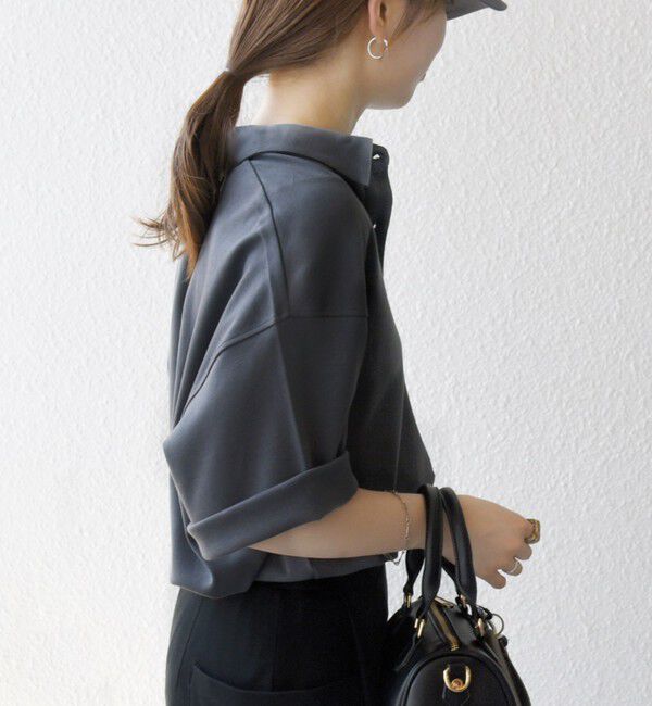 SHIPS any「SHIPS any:〈接触冷感/汗染み防止加工/洗濯機可能〉ジャージー ワイド シャツ」|シャツ・ブラウス|