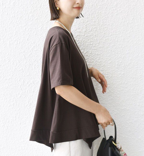 SHIPS for women「ヘムフレア ショート スリーブ プルオーバー」|Tシャツ・カットソー|