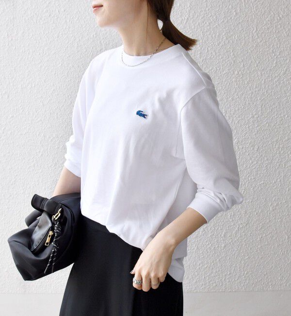 SHIPS any「【SHIPS any別注】LACOSTE:〈洗濯機可能〉ピケ クルーネック ロンT 25AW」|Tシャツ・カットソー|