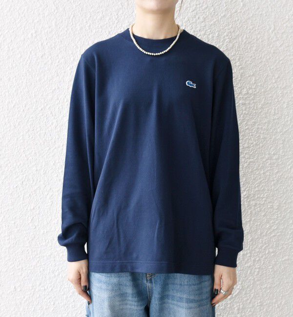 SHIPS any「【SHIPS any別注】LACOSTE:〈洗濯機可能〉ピケ クルーネック ロンT 25AW」|Tシャツ・カットソー|
