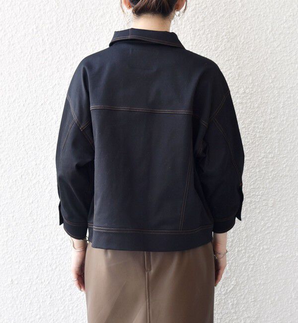 SHIPS any「SHIPS any:〈洗濯機可能〉チノ ステッチ ショート シャツ ジャケット」|ブルゾン・スタジャン|