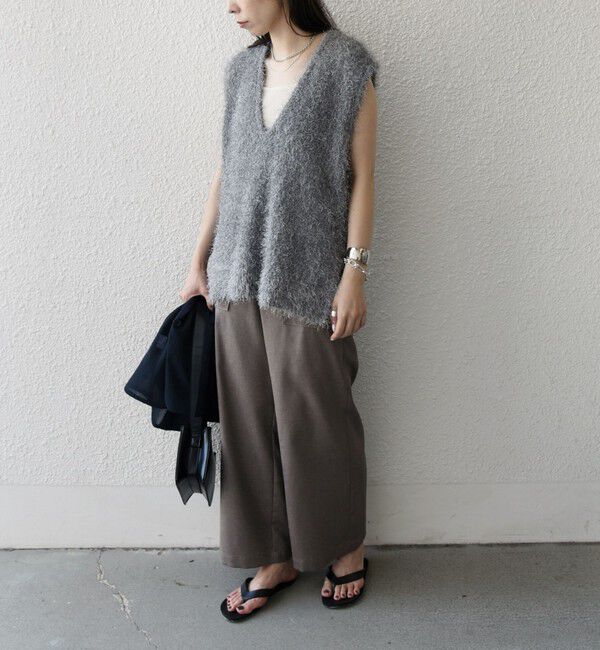 SHIPS Colors 「SHIPS Colors:〈手洗い可能〉フェイク フェザー Vネック ベスト◇」|ベスト・ジレ|