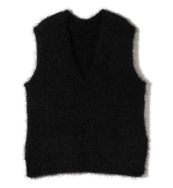SHIPS Colors 「SHIPS Colors:〈手洗い可能〉フェイク フェザー Vネック ベスト◇」|ベスト・ジレ|ブラック