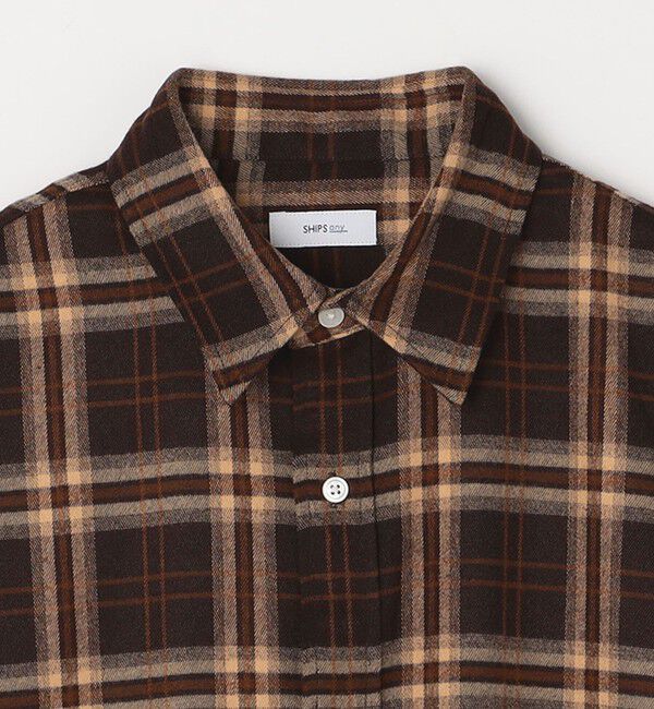 SHIPS any「SHIPS any:〈洗濯機可能〉トラッド チェックカラー ボックス ショート ネルシャツ◇」|シャツ・ブラウス|