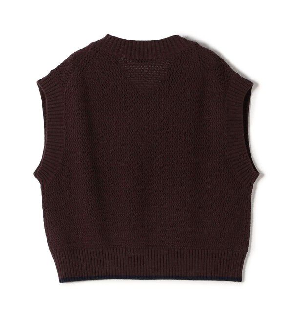 SHIPS for women「SHIPS Primary Navy Label:〈手洗い可能〉メッシュ ライン ニット ベスト」|ベスト・ジレ|