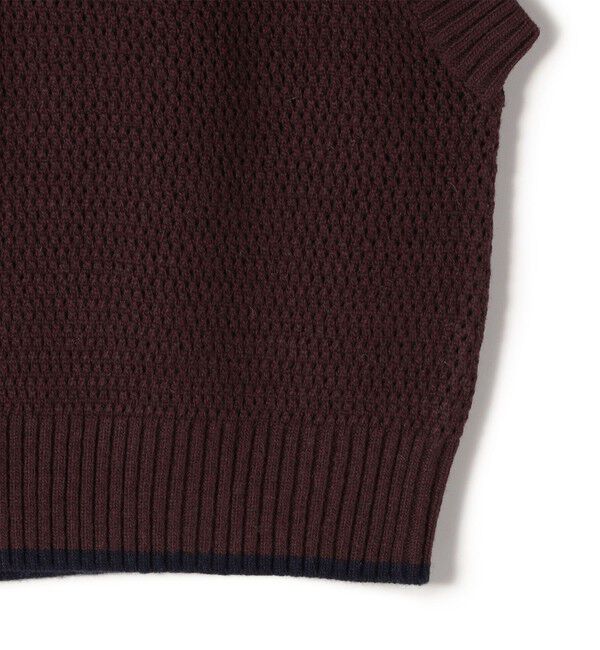 SHIPS for women「SHIPS Primary Navy Label:〈手洗い可能〉メッシュ ライン ニット ベスト」|ベスト・ジレ|