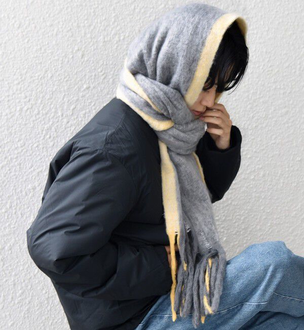 SHIPS any「SHIPS any:〈手洗い可能〉ボリューム シャギー スイッチ マフラー (ユニセックス)◇」|マフラー|