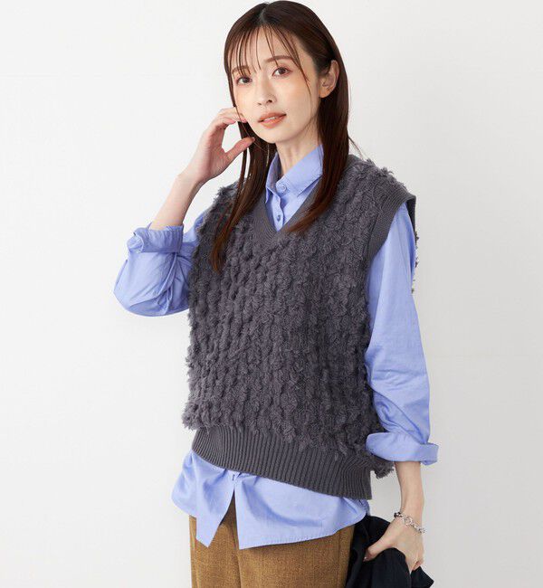 SHIPS Colors 「SHIPS Colors:〈手洗い可能〉フリンジ ベスト」|ベスト・ジレ|