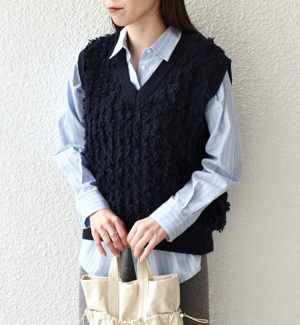 SHIPS Colors 「SHIPS Colors:〈手洗い可能〉フリンジ ベスト」|ベスト・ジレ|
