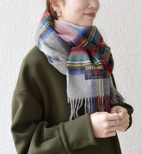 SHIPS any「TWEED MILL: チェック ウール ストール 25AW」|ストール|