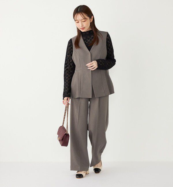 SHIPS Colors 「SHIPS Colors:〈手洗い可能〉ウールライク ペプラムベスト 2（セットアップ対応可能）◇」|ベスト・ジレ|