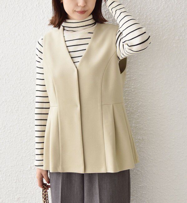 SHIPS Colors 「SHIPS Colors:〈手洗い可能〉ウールライク ペプラムベスト 2（セットアップ対応可能）◇」|ベスト・ジレ|