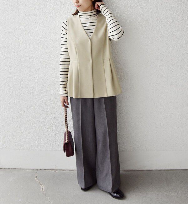 SHIPS Colors 「SHIPS Colors:〈手洗い可能〉ウールライク ペプラムベスト 2（セットアップ対応可能）◇」|ベスト・ジレ|