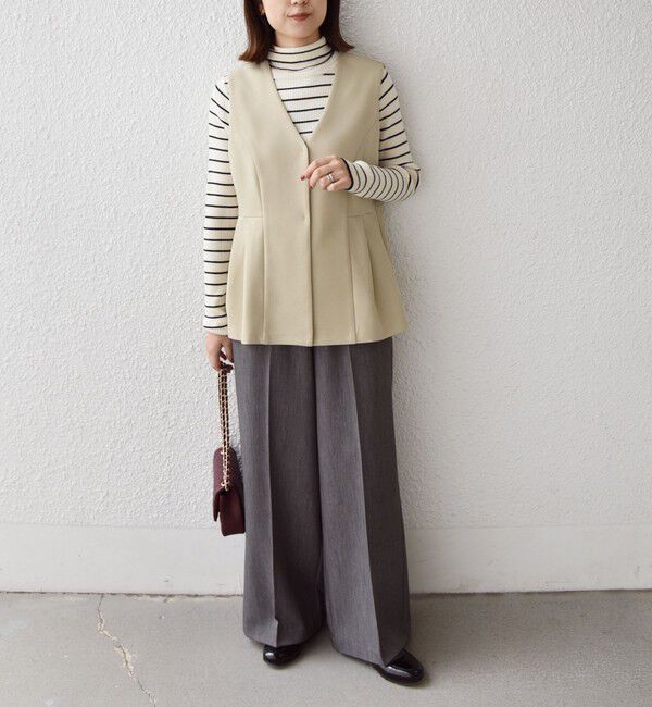 SHIPS Colors 「SHIPS Colors:〈手洗い可能〉ウールライク ペプラムベスト 2（セットアップ対応可能）◇」|ベスト・ジレ|