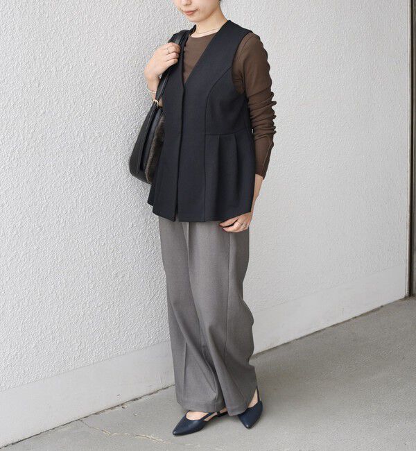 SHIPS Colors 「SHIPS Colors:〈手洗い可能〉ウールライク ペプラムベスト 2（セットアップ対応可能）◇」|ベスト・ジレ|