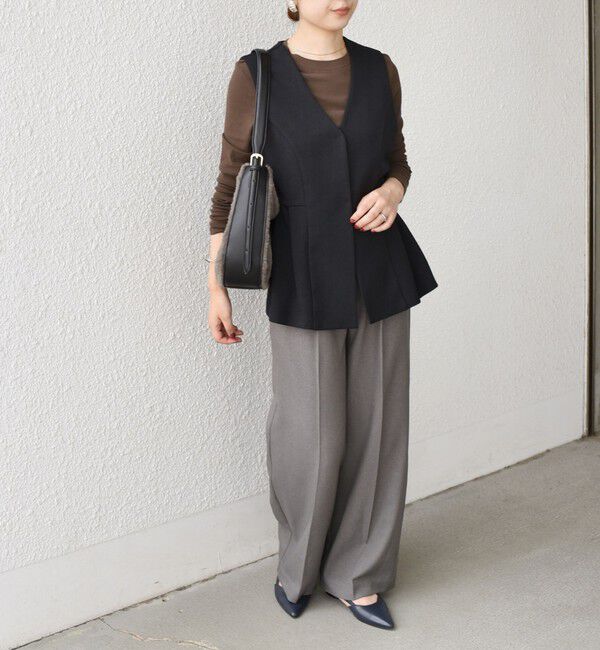 SHIPS Colors 「SHIPS Colors:〈手洗い可能〉ウールライク ペプラムベスト 2（セットアップ対応可能）◇」|ベスト・ジレ|