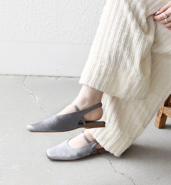 SHIPS any「【SHIPS any別注】eblouna: スクエア スリングバック パンプス」|パンプス|