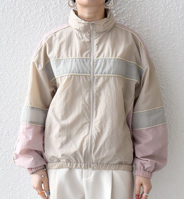 SHIPS any「《予約》SHIPS any:〈洗濯機可能〉ナイロン スタンドカラー 配色 ジップ ブルゾン」|ブルゾン・スタジャン|