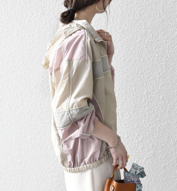 SHIPS any「《予約》SHIPS any:〈洗濯機可能〉ナイロン スタンドカラー 配色 ジップ ブルゾン」|ブルゾン・スタジャン|