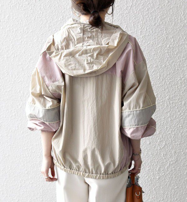 SHIPS any「《予約》SHIPS any:〈洗濯機可能〉ナイロン スタンドカラー 配色 ジップ ブルゾン」|ブルゾン・スタジャン|