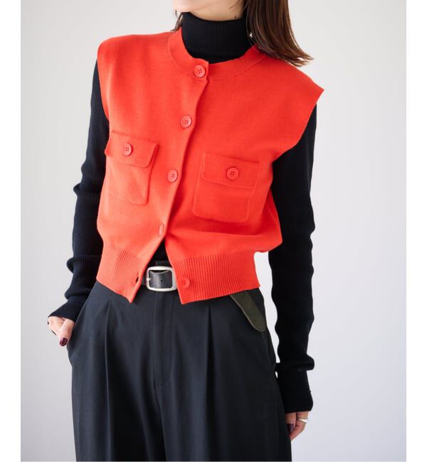 OUTDOOR PRODUCTS Usual Things「新色追加 ライトウェイトニットベスト」|ベスト・ジレ|レッド A