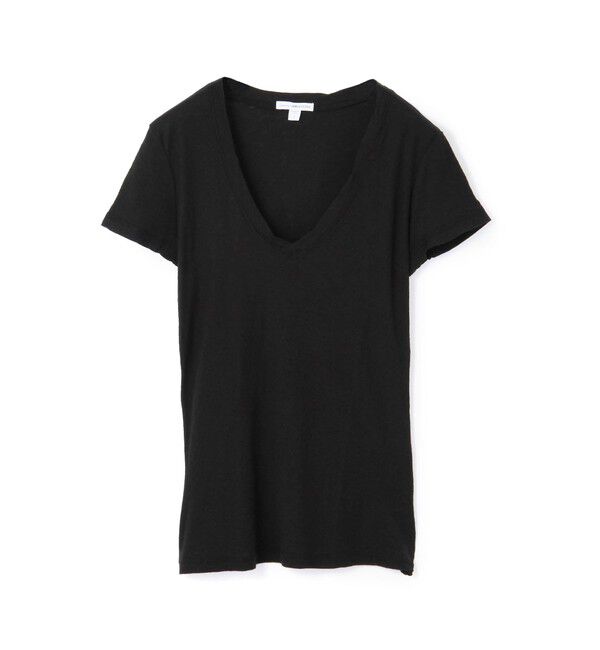 JAMES PERSE「スラブジャージー ＶネックＴシャツ WUA3695」|Tシャツ・カットソー|ブラック