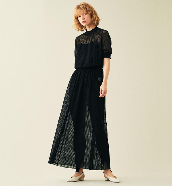 Ballsey「ペーパーレース ギャザーロングスカート」|スカート|